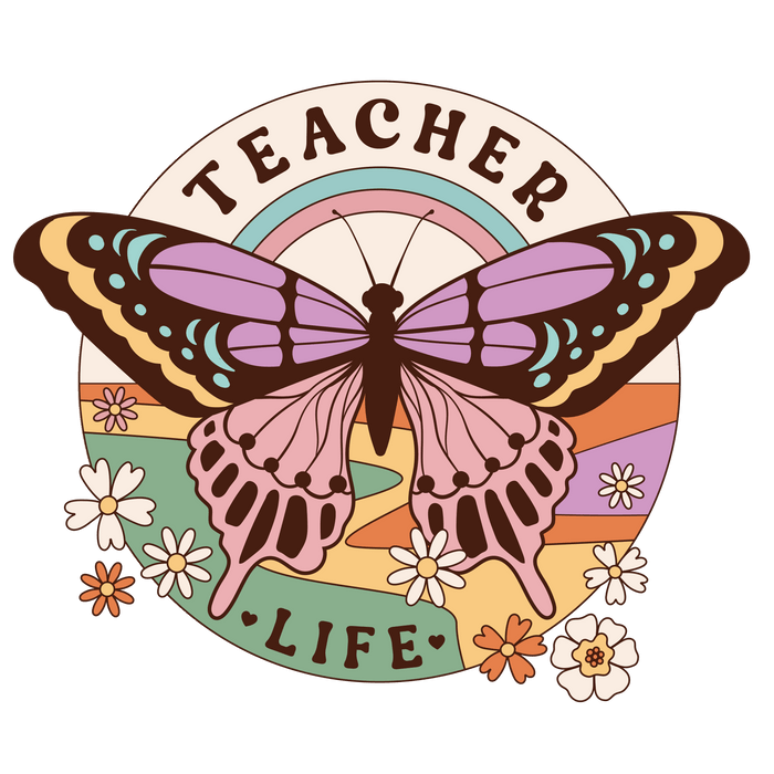 Teacher Life pressed on a garment