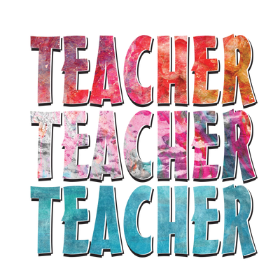 Colorful Teacher Design DTF-Ready to Press (V1) | DTF Dallas - DTF Dallas 
