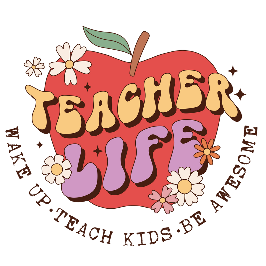 Retro Teacher Life DTF Design - Ready to Press | DTF Dallas