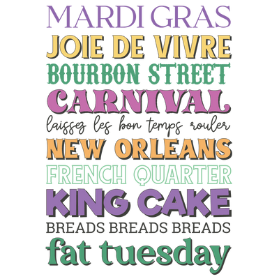 Mardi Gras Carnival DTF Design Ready Press V1 | DTF Dallas - DTF Dallas 
