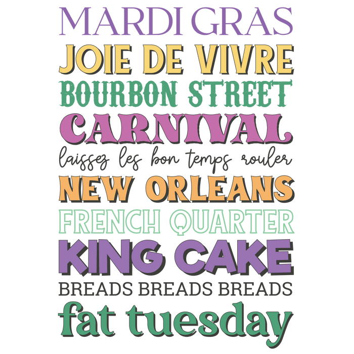 Mardi Gras Carnival  Ready Press Carnival Queen Collection pressed on a garment