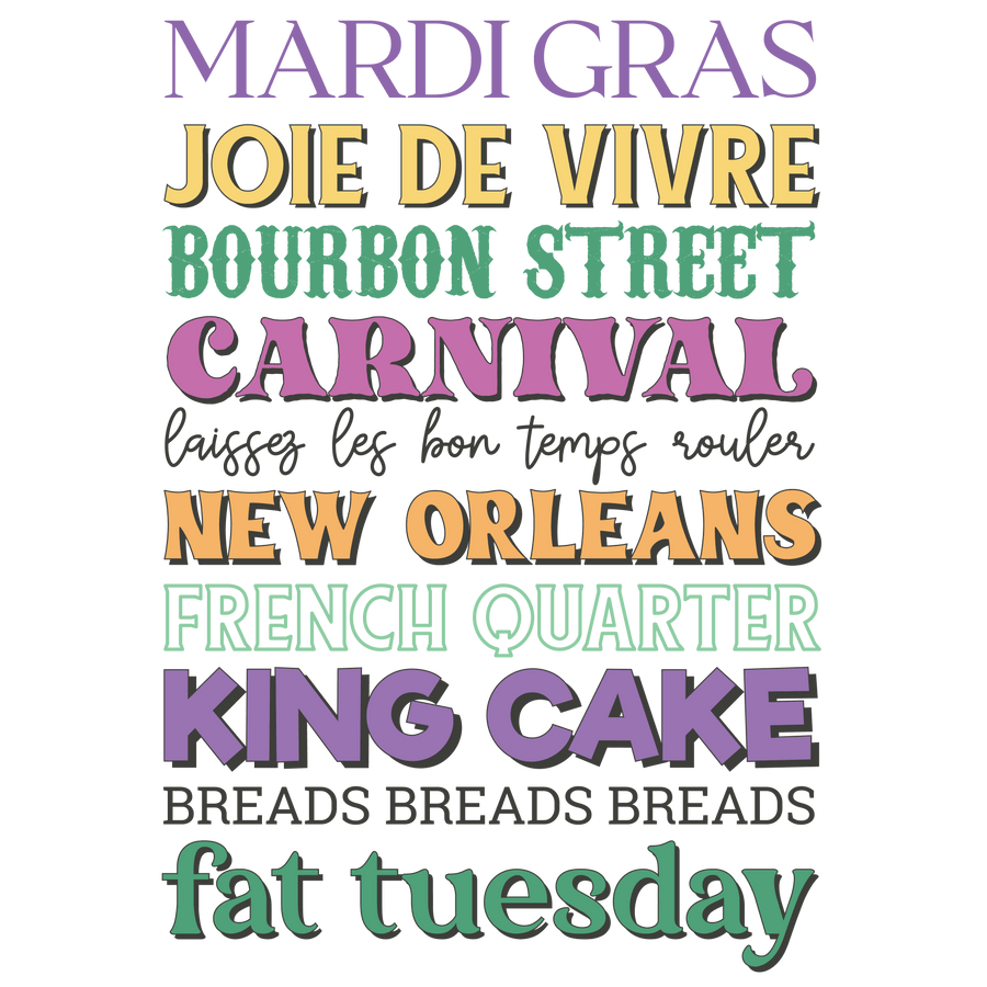 Mardi Gras Carnival DTF Design Ready Press V1 | DTF Dallas