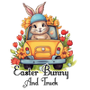Easter Bunny And Truck Design - DTF Ready To Press