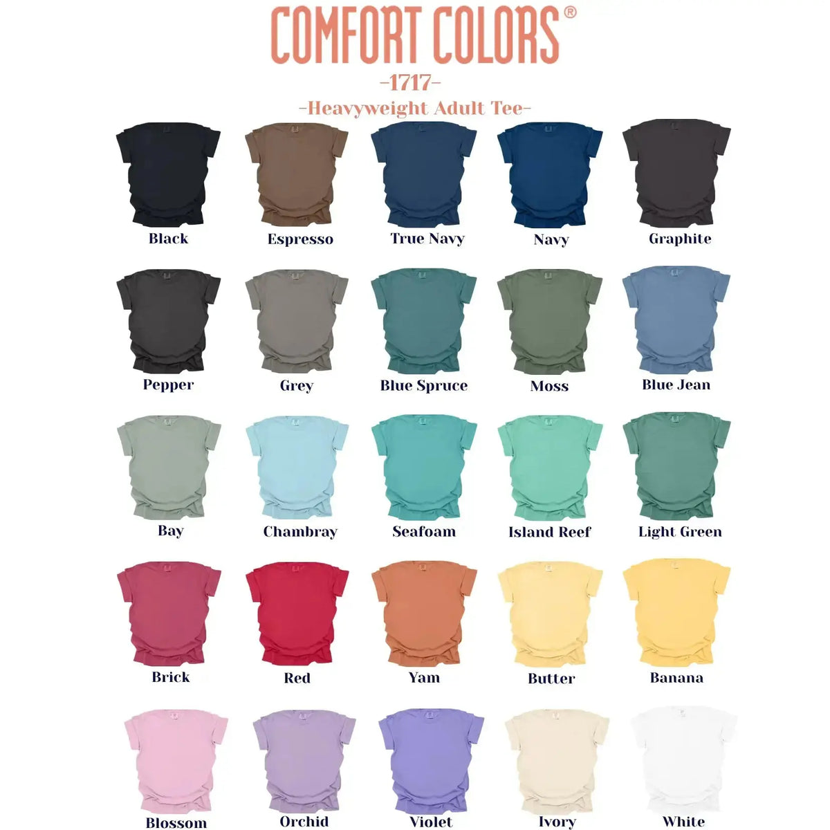 Comfort Colors 1717 | Dyed Heavyweight T-Shirt 1717CL - DTF Dallas 