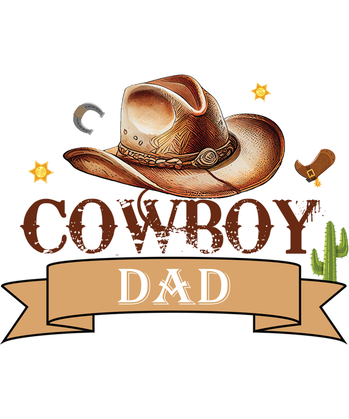 Cowboy Dad Design pressed on a garment