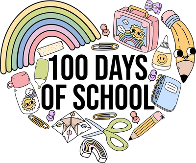 Cute 100 Days Of School Design - DTF Ready To Press - DTF Dallas 