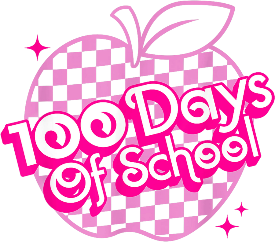 100 Days of School Apple Design Ready to Press | DTF Dallas