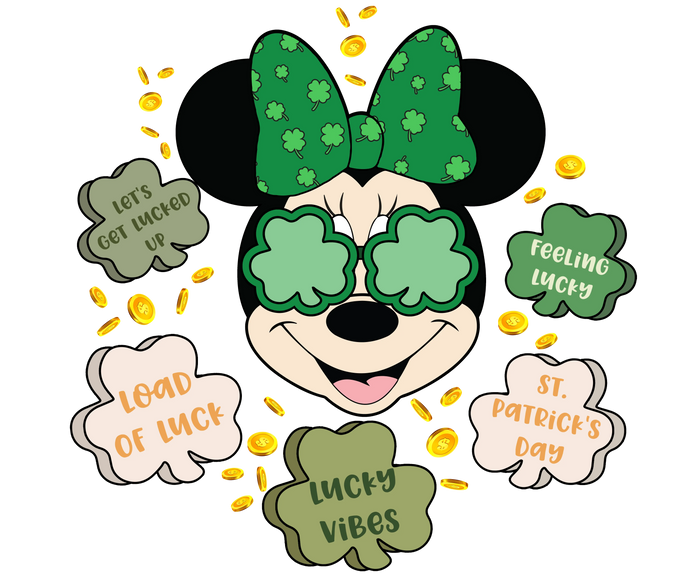 Minnie Mouse Feeling Lucky Saint Patrick's pressed on a garment