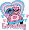 Disney Stitch Love Bug Valentine's Day Design - DTF Ready To Press