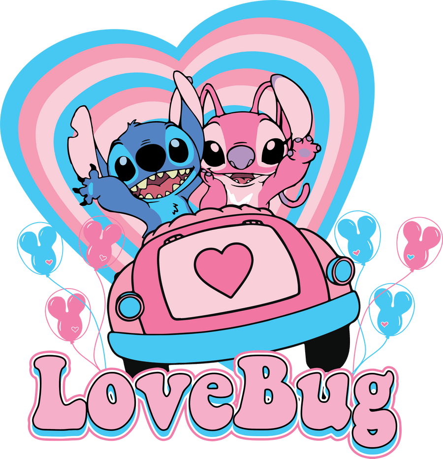 Disney Stitch - Love Bug Valentine's Day Design | DTF Dallas