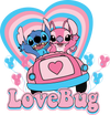 Disney Stitch Love Bug Valentine's Day Design - DTF Ready To Press