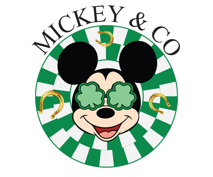 Mickey Mouse Co Saint Patrick's Day Design pressed on a garment