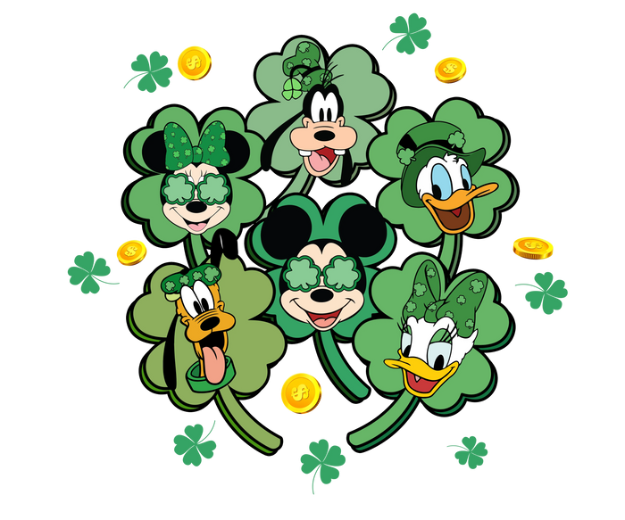 Disney Mickey Mouse Saint Patrick's Day Design pressed on a garment