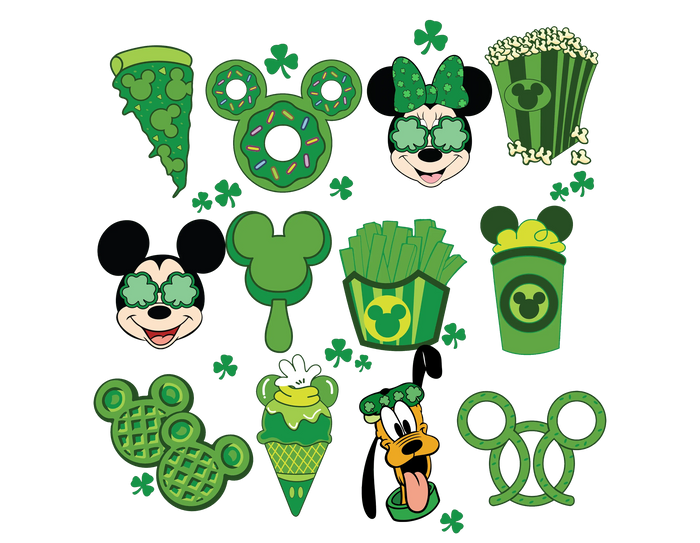 Disney Mickey Mouse St. Patrick's Day Design pressed on a garment