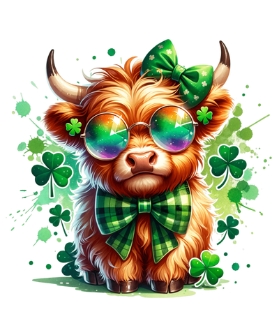 St. Patrick's Day Cute Highland Cow Design | DTF Dallas - DTF Dallas 