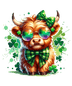 St Patrick's Day Cute Highland Cow Design - DTF Ready To Press