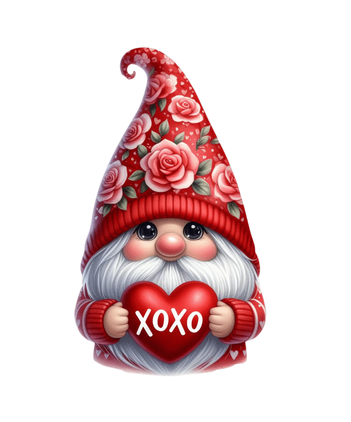 Gnome XOXO Valentine's Day Design pressed on a garment