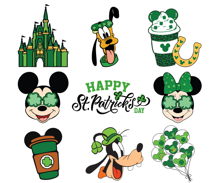 Mickey Mouse Disneyland Happy St. Patrick's Day pressed on a garment