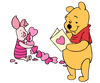 Winnie The Pooh And Piglet Valentine's Day Heart Design - DTF Ready To Press