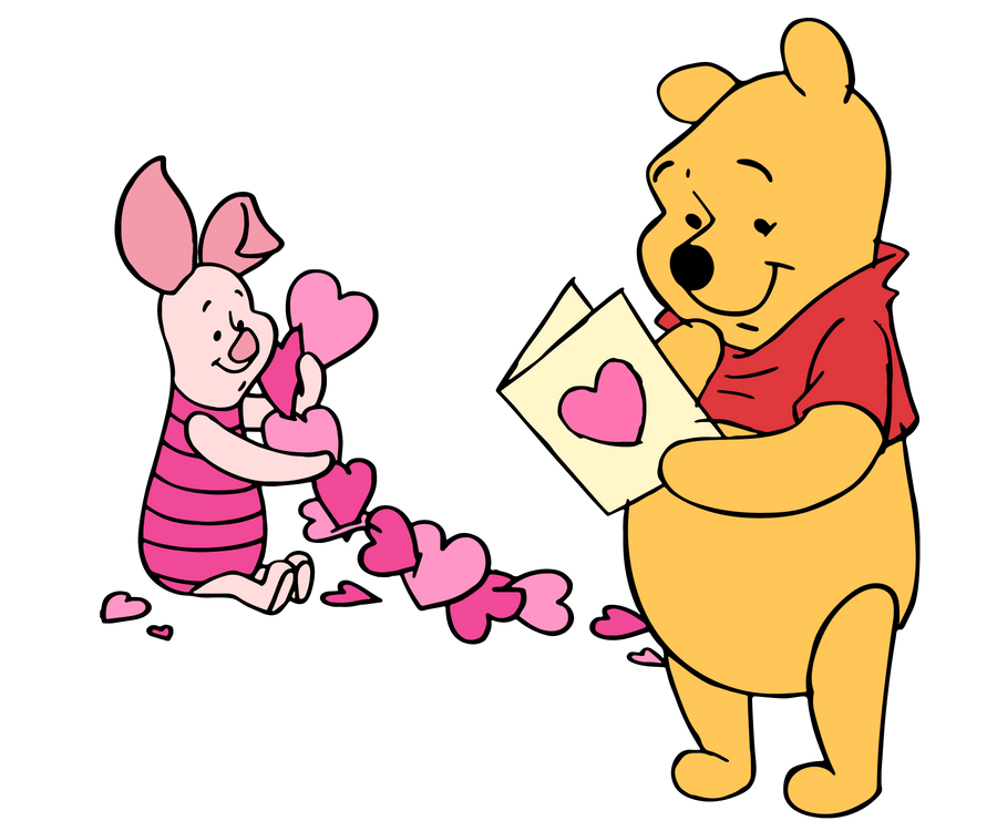 Winnie the Pooh and Piglet Heart Valentine's | DTF Dallas