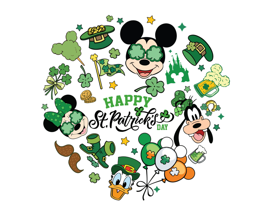 Mickey Mouse Happy St. Patrick's Day Design | DTF Dallas