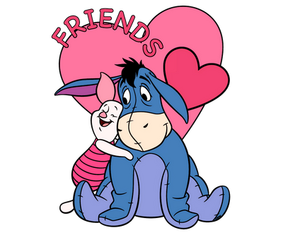 Winnie the Pooh Eeyore and Piglet Couple Design | DTF Dallas - DTF Dallas 