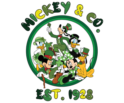 Disney Mickey Co. Saint Patty's Day Design | DTF Dallas - DTF Dallas 
