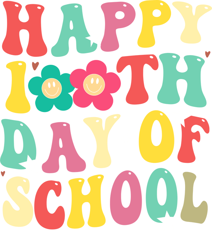 Happy 100 Days of School Student Design pressed on a garment