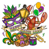 Happy Mardi Gras Design - DTF Ready To Press