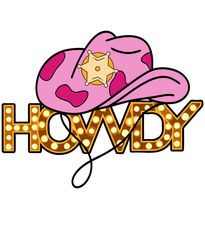 Howdy Cowgirls Design pressed on a garment