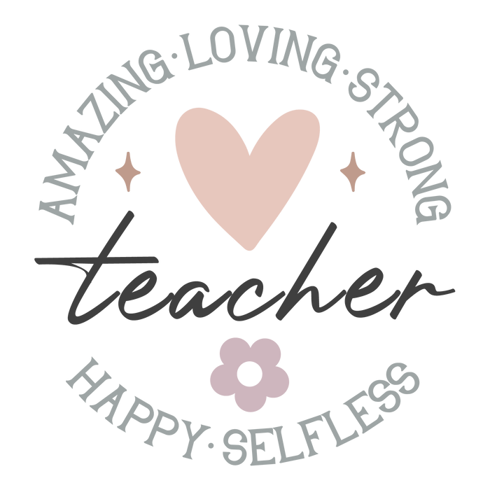 Happy Teacher Design pressed on a garment