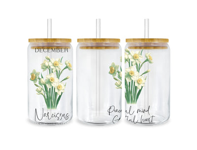 16 oz Libbey Cup Wrap - December Narcissus | DTF Dallas - DTF Dallas 