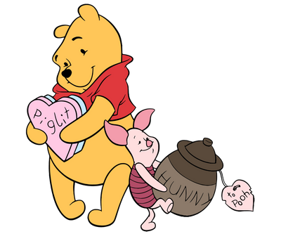 Winnie the Pooh Piglet Valentine's Day Design | DTF Dallas - DTF Dallas 