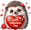 Valentine's Day Hedgehog Design - DTF Ready To Press