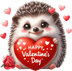 Valentine's Day Hedgehog Design - DTF Ready To Press