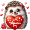 Valentine's Day Hedgehog Design - DTF Ready To Press