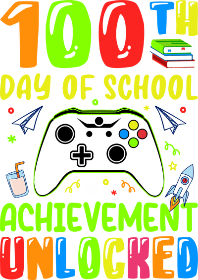 100 Days Brighter Teacher Design - DTF Ready To Press - DTF Dallas 