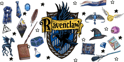 UV DTF 16 oz Libbey Glass Cup Wrap: Ravenclaw | DTF Dallas - DTF Dallas 