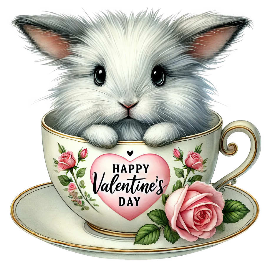 Happy Valentine's Day Bunny Love Design | DTF Dallas