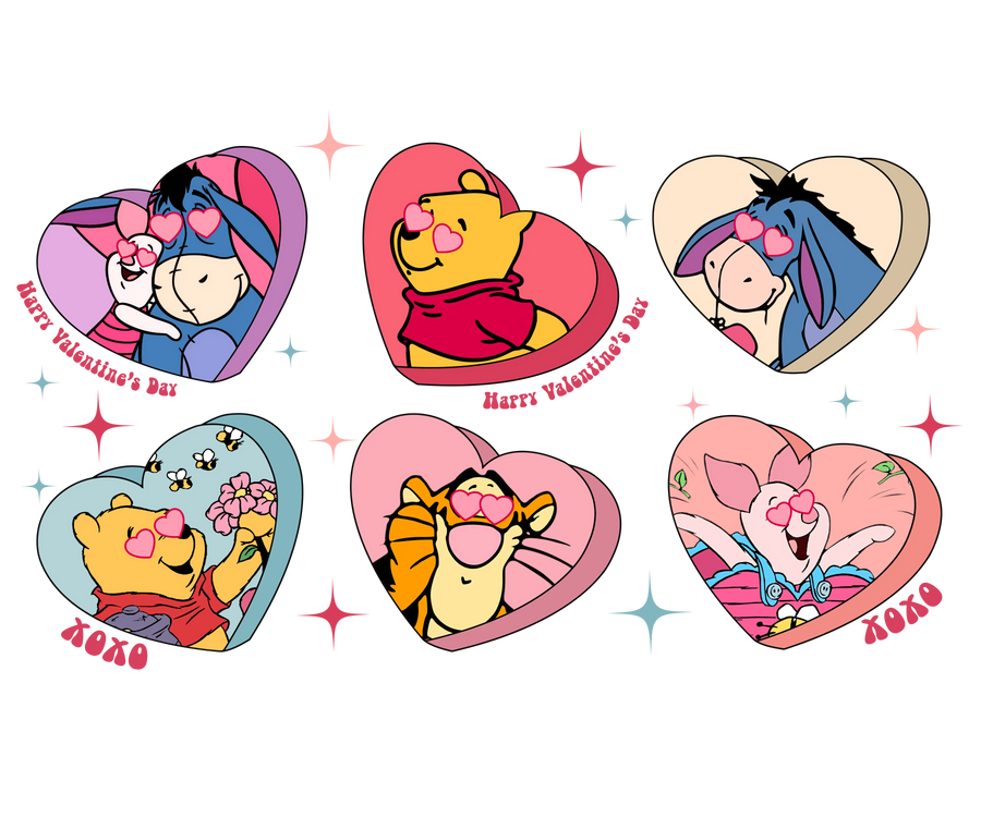 Winnie the Pooh - Happy Valentine's Day Design | DTF Dallas
