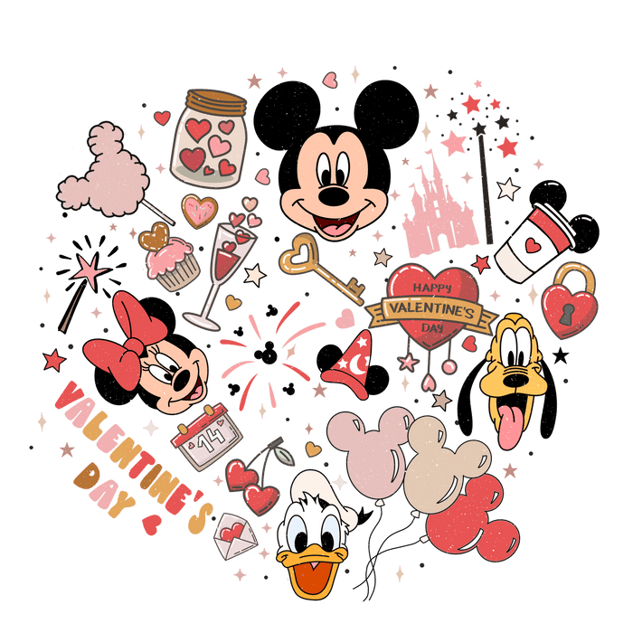 Disneyland Valentine Design pressed on a garment