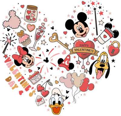 Valentine Heart Mouse DTF Ready to Press V1 | DTF Dallas - DTF Dallas 