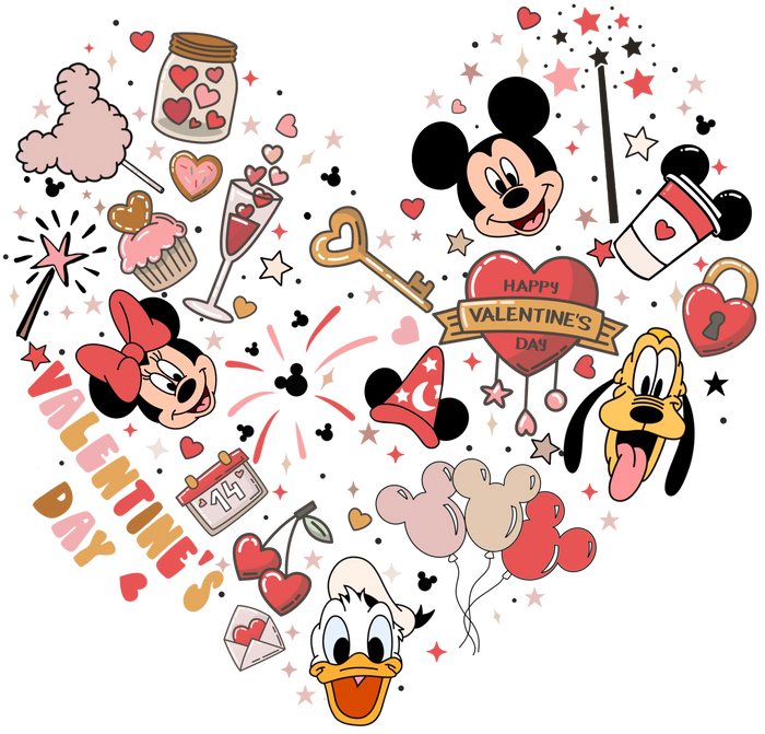 Valentine Heart Mouse  V1 pressed on a garment