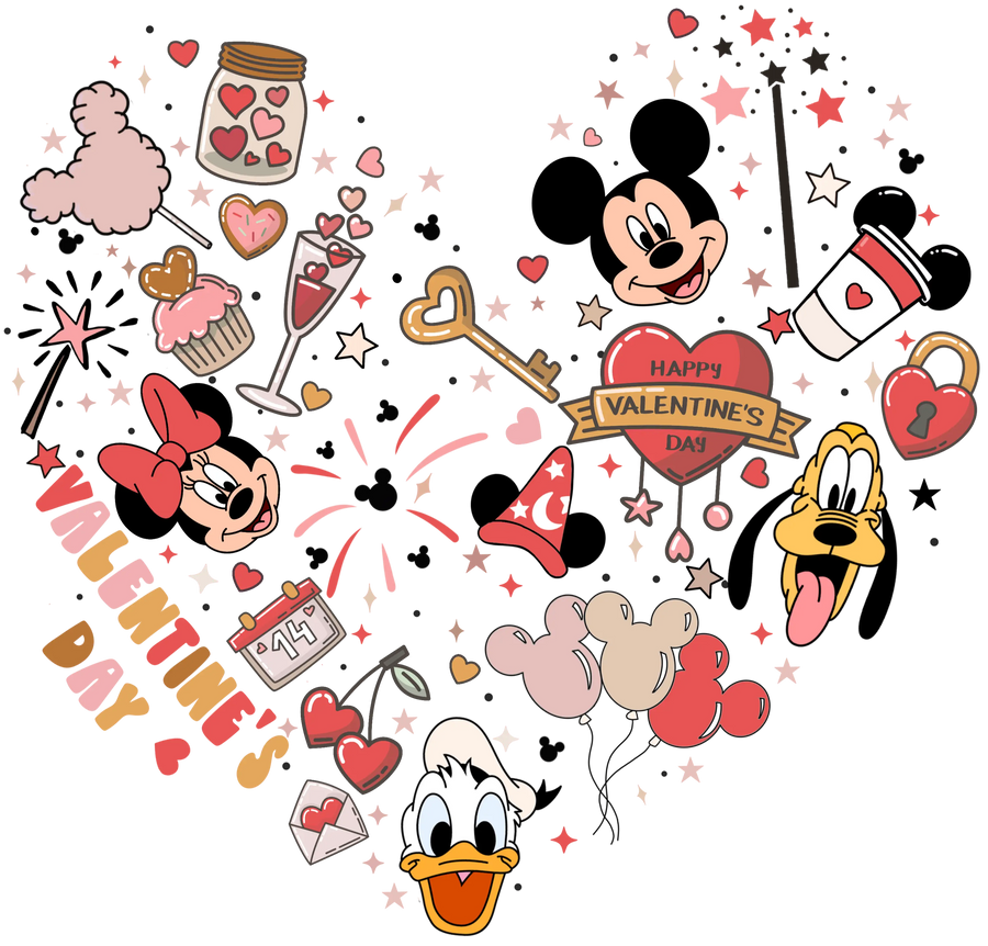 Valentine Heart Mouse DTF Ready to Press V1 | DTF Dallas