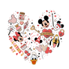 Disney Mickey Mouse Valentine's Day Heart Design - DTF Ready To Press
