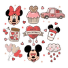 Minnie And Mickey Happy Valentine's Day Design - DTF Ready To Press