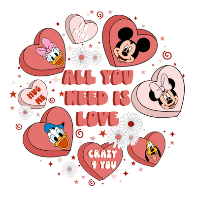 All You Need is Love Valentine's Day Design V1 | DTF Dallas - DTF Dallas 