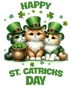 Happy ST. Patricks Day Funny Cat Design - DTF Ready To Press