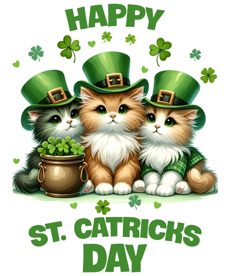 Happy St Patrick's Day Funny Cat Design | DTF Dallas