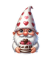 Gnome Cake For You Valentine's Day Design - DTF Ready To Press